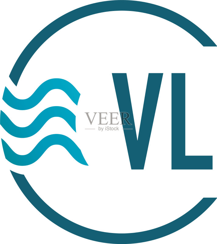 字母VL水创意标志设计图标素材