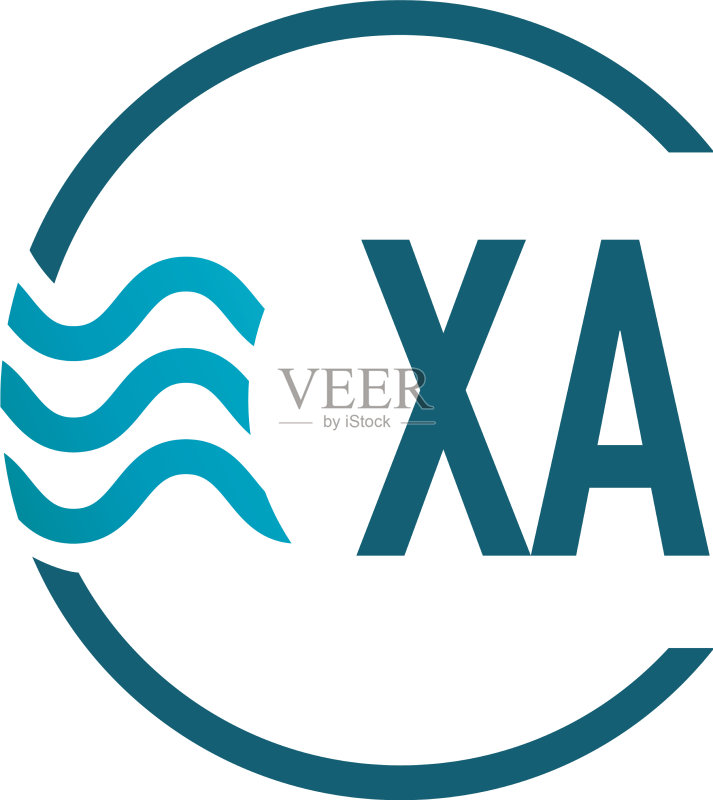 水创意XA字母logo设计图标素材