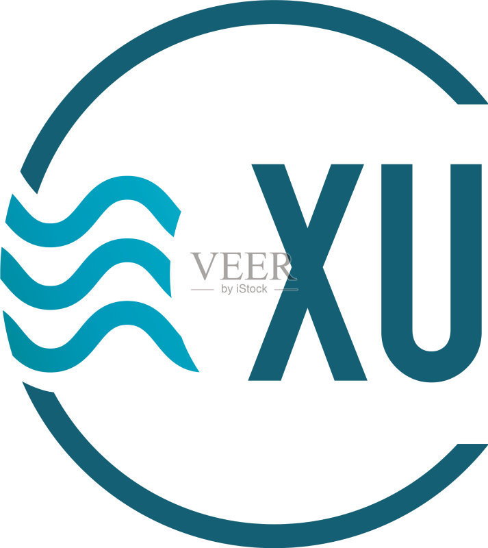 首字母XU水创意logo设计图标素材