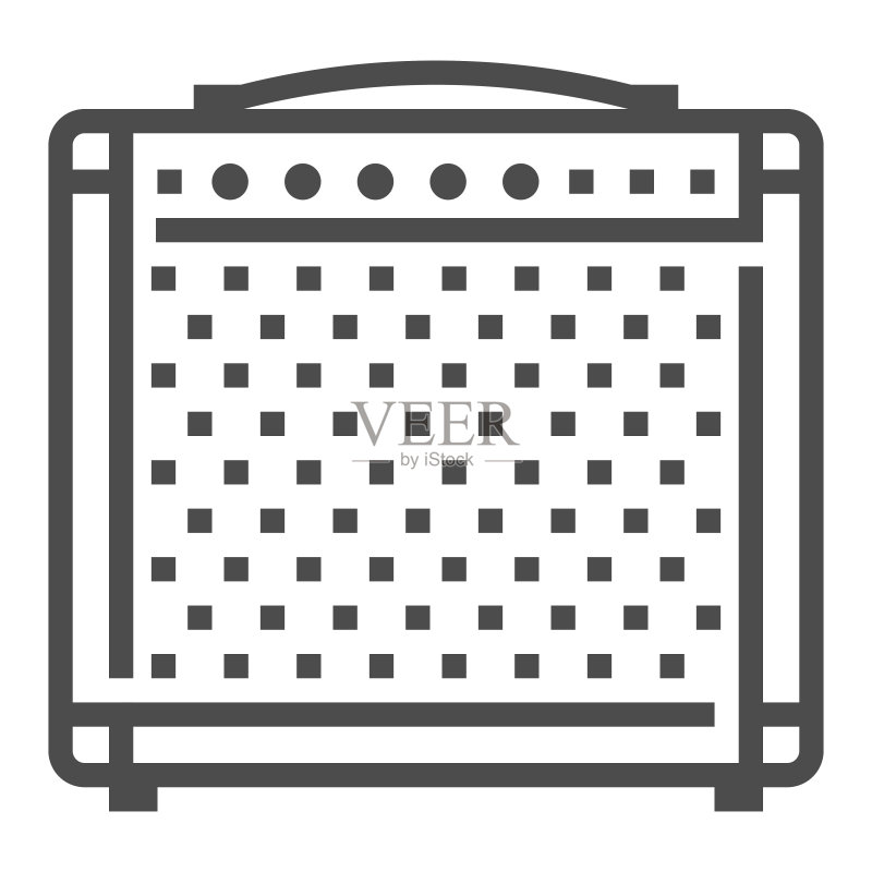 吉他放大器方形线条矢量图标图标素材