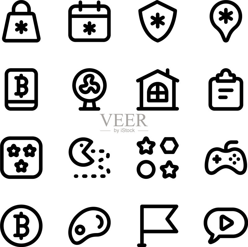 购物线性图标图标素材