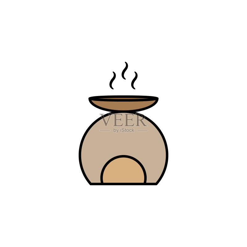 香薰工具,蜡烛加热油轮廓图标。符号和标志可用于网页、logo、移动应用、UI、UX图标素材
