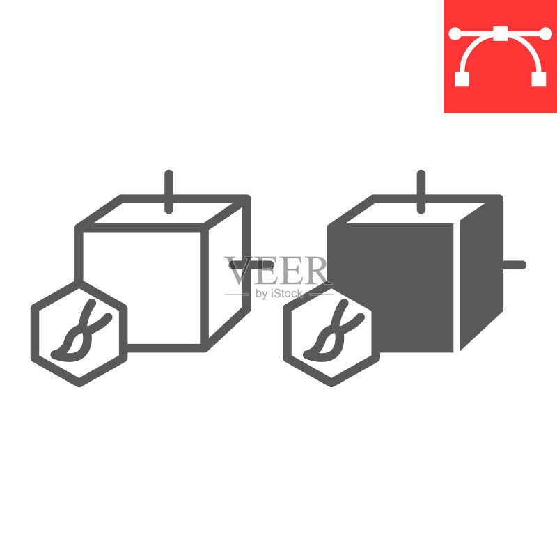 艺术到NFT线性字形图标,独特令牌图标素材