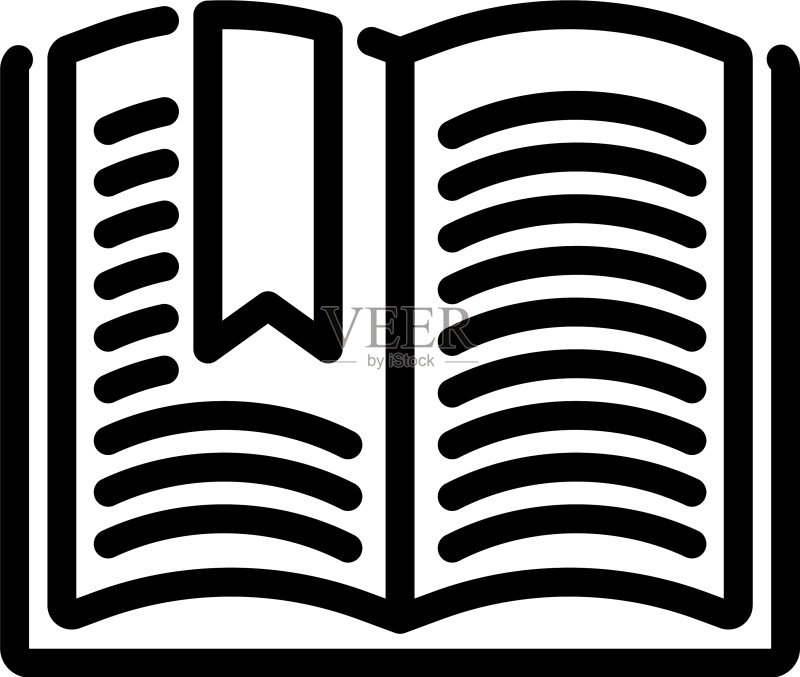 带书签的打开的书本图标图标素材