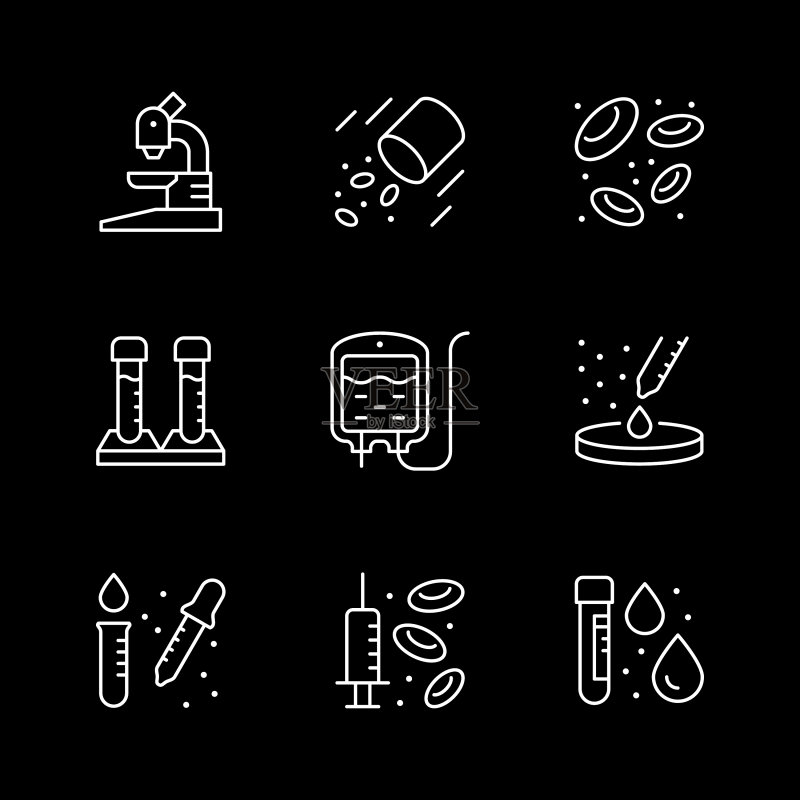线条合集:血液学图标图标素材