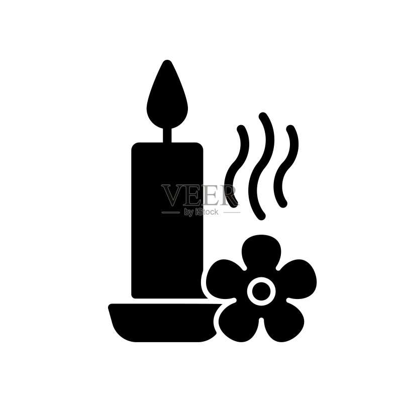 黑色香薰蜡烛手动标签图标图标素材