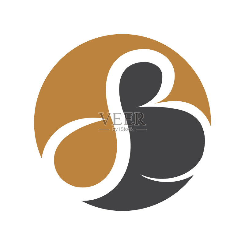 BS SB S和B首字母标志图标素材