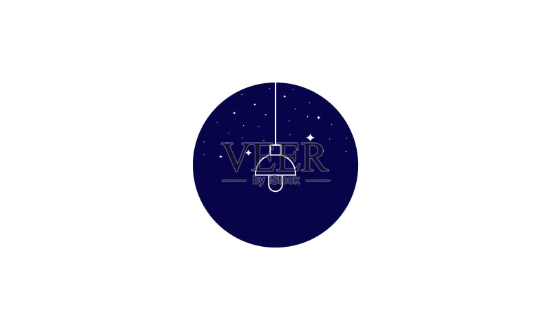 具有夜间logo图标设计的抽象室内灯图标素材
