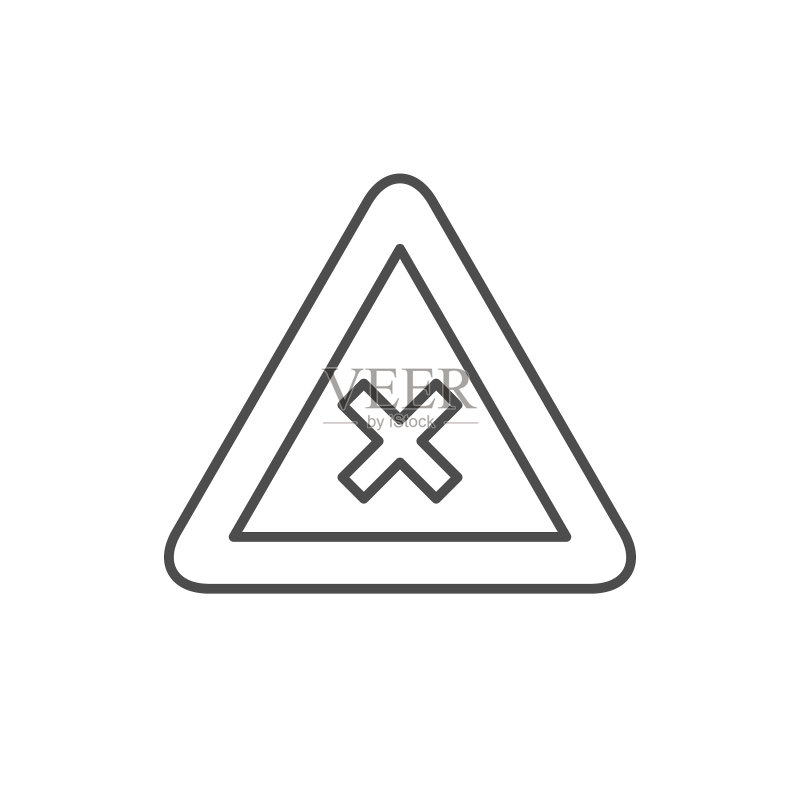 限制标志线条轮廓图标图标素材
