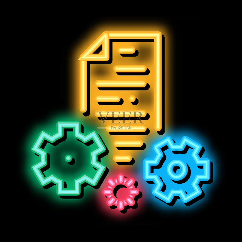 财务审计流程霓虹灯图标图标素材