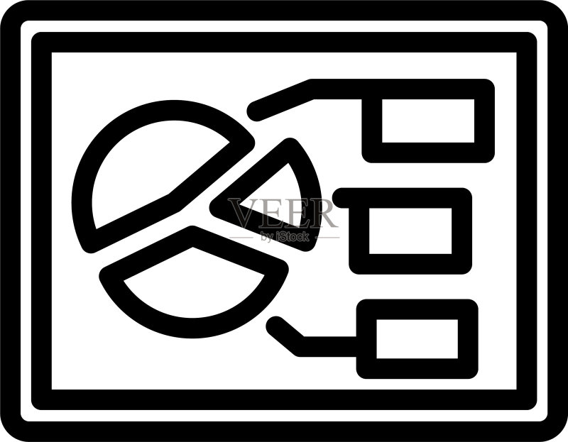 带分析图表的平板电脑图标素材