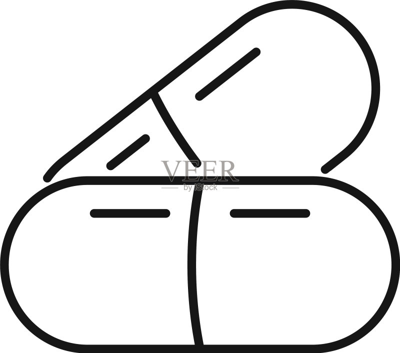 镇静胶囊轮廓图标图标素材