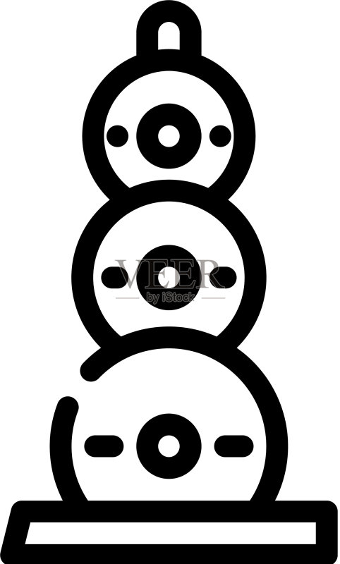 健身器材杠铃片线性图标图标素材