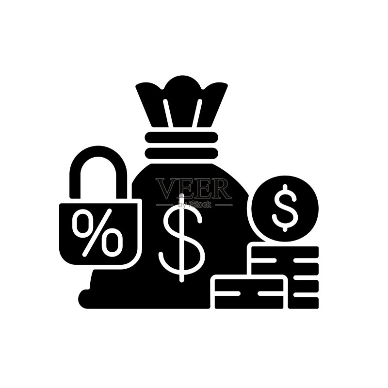 定期存款黑色字形图标图标素材