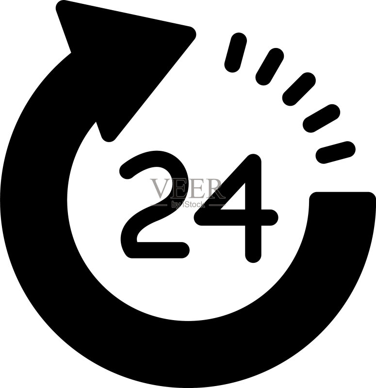 24小时服务图标素材