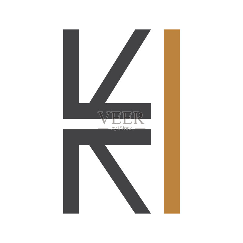 字母缩写标志 HK KH K和H图标素材