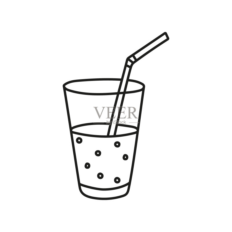 手绘玻璃杯图标素材