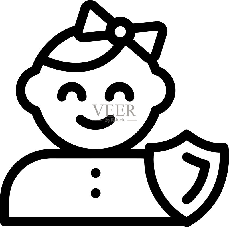 儿童保护图标素材
