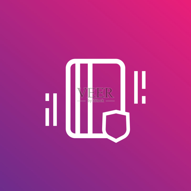 电子通行证卡片钥匙线性图标图标素材