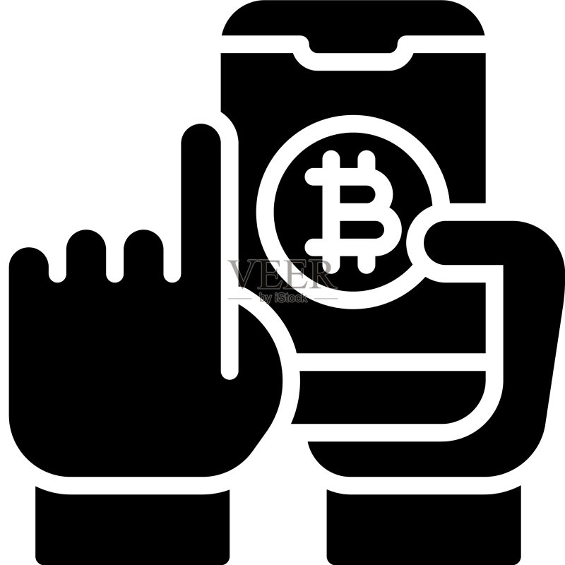 手持手机加密货币图标图标素材