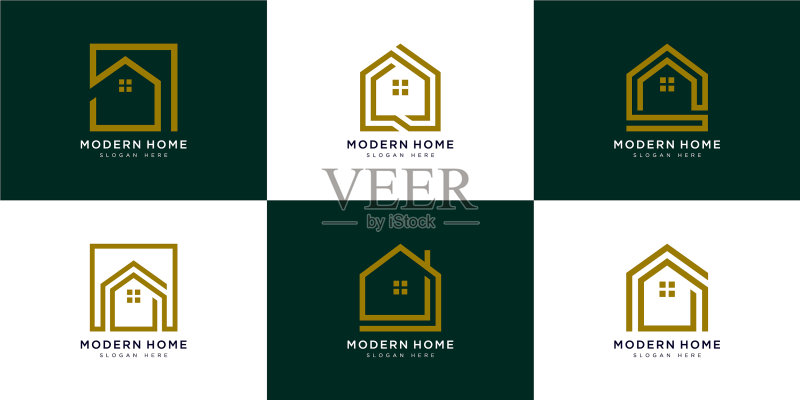 现代家居Logo设计套装图标素材