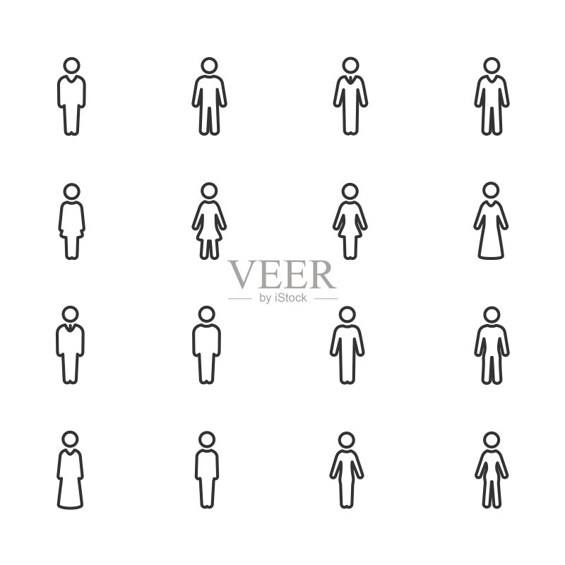 人物头像线性图标矢量素材图标素材