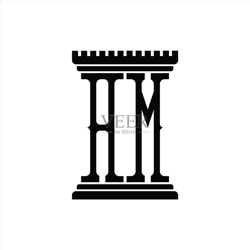 柱状AM字母logo标志设计模板图标素材