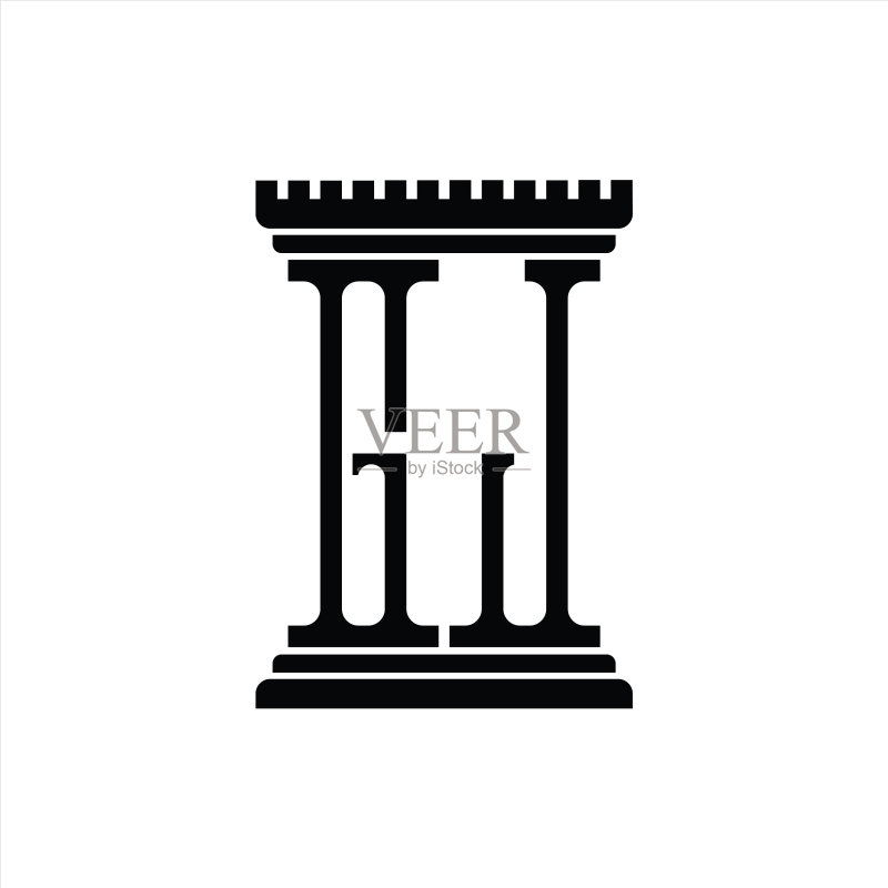 GJ logo字母组合柱形设计模板图标素材