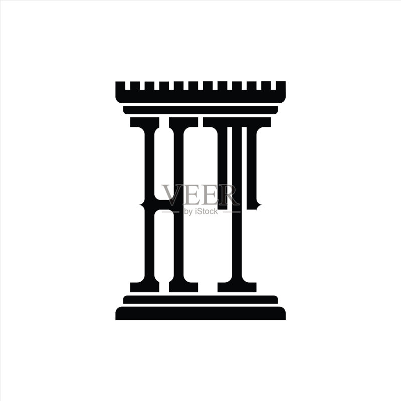 HT标志与柱状造型设计模版图标素材