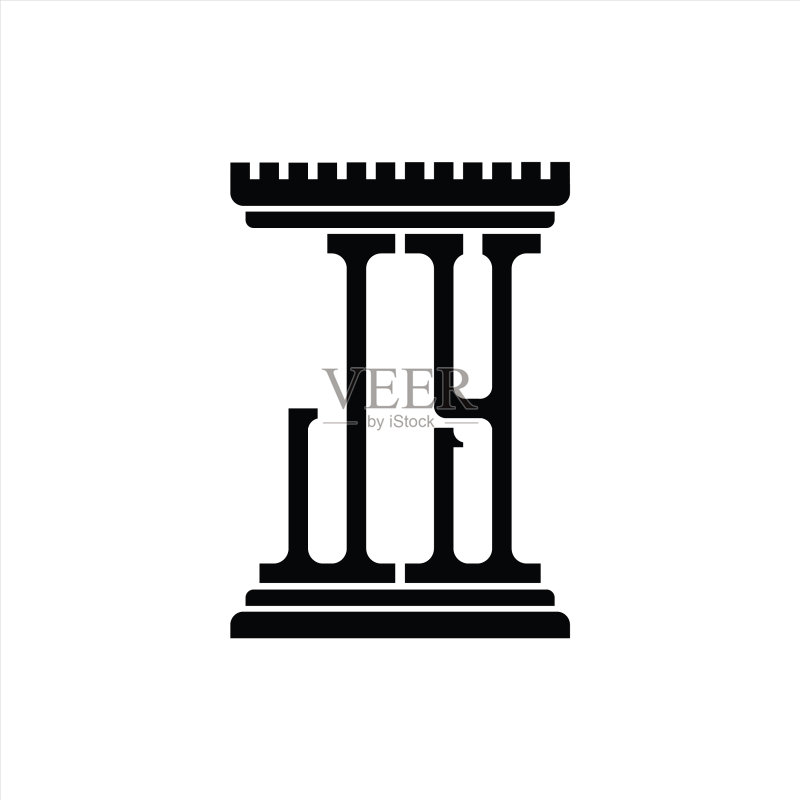 带有柱状造型的JY Logo标志设计模板图标素材