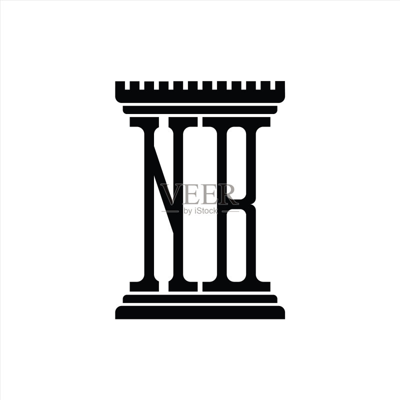 nb柱形字母组合标志设计模板图标素材