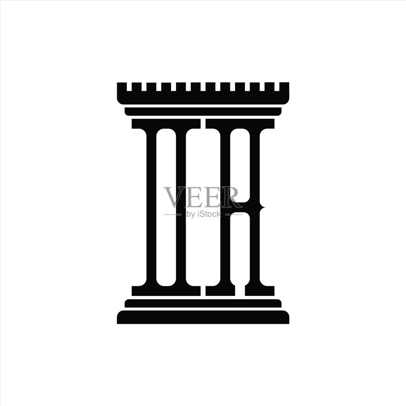 OA字母组合标志,柱状设计模板图标素材