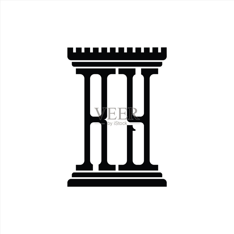 RY字母标志柱形设计模板图标素材
