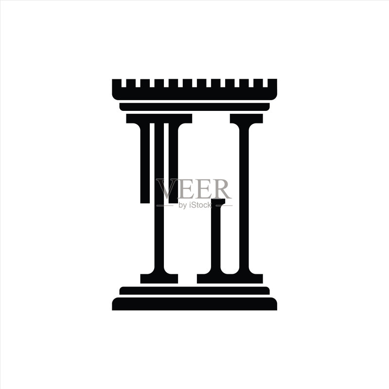 tj字母组合柱形logo设计模板图标素材