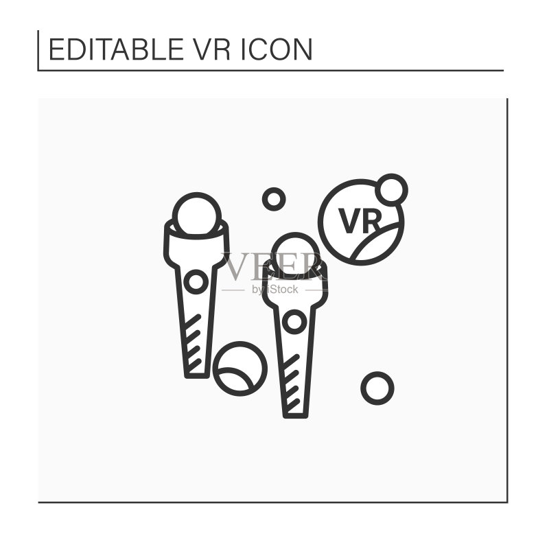 VR无线控制器线性图标图标素材