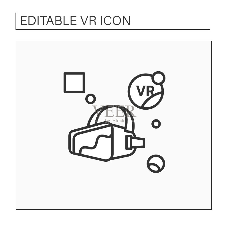 VR头显线性图标图标素材