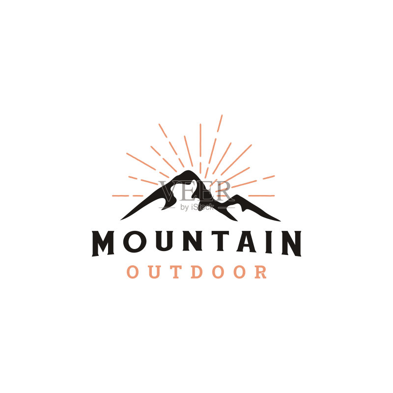 复古时尚登山户外logo插画图片素材