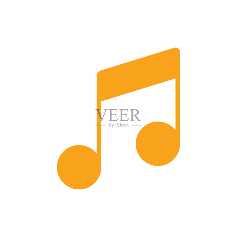 扁平孤立的音符矢量标志图标图标素材