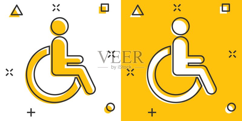 矢量卡通轮椅男子图标图标素材