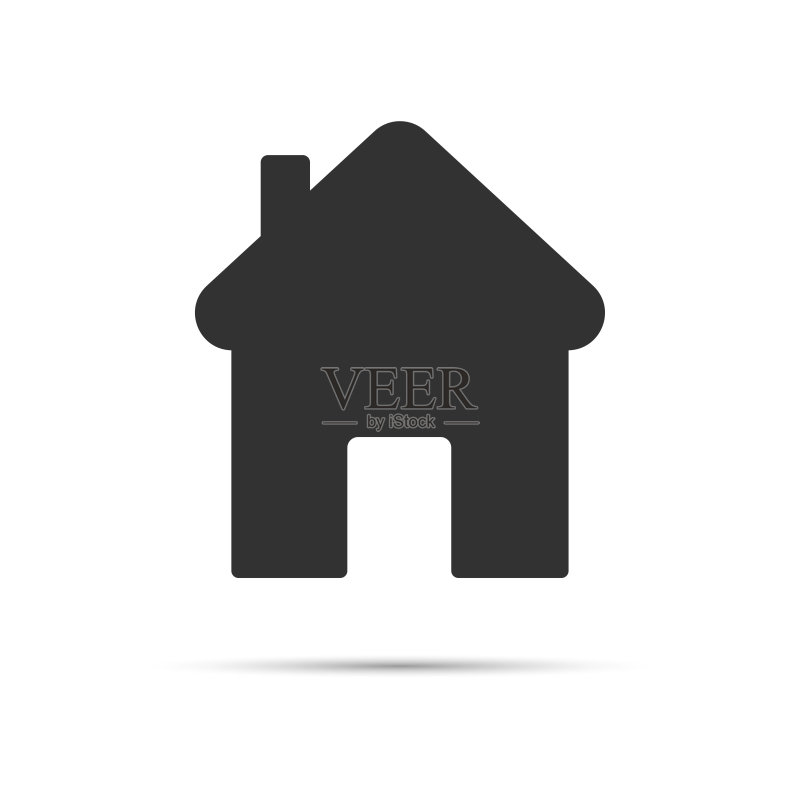 房屋图标。简易房屋。扁平风格房屋。矢量图标素材
