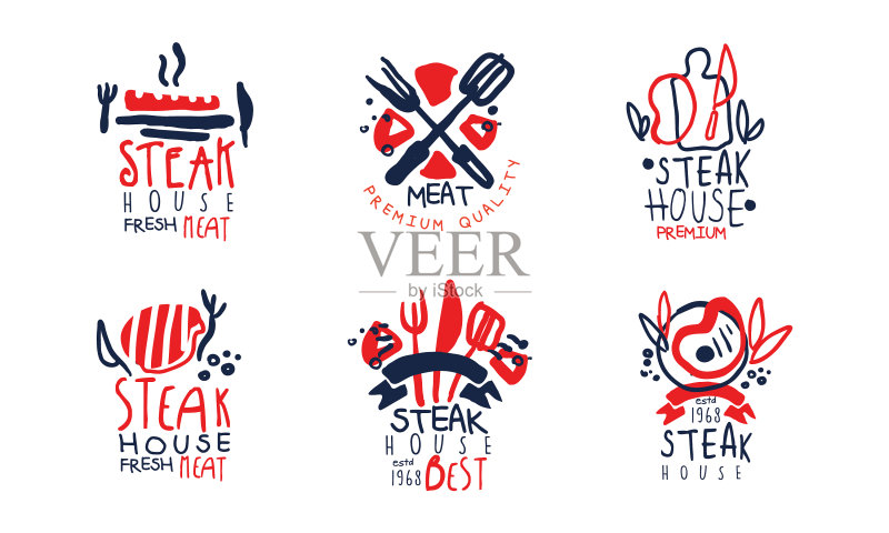 牛排店logo设计(肉类优质)图标素材