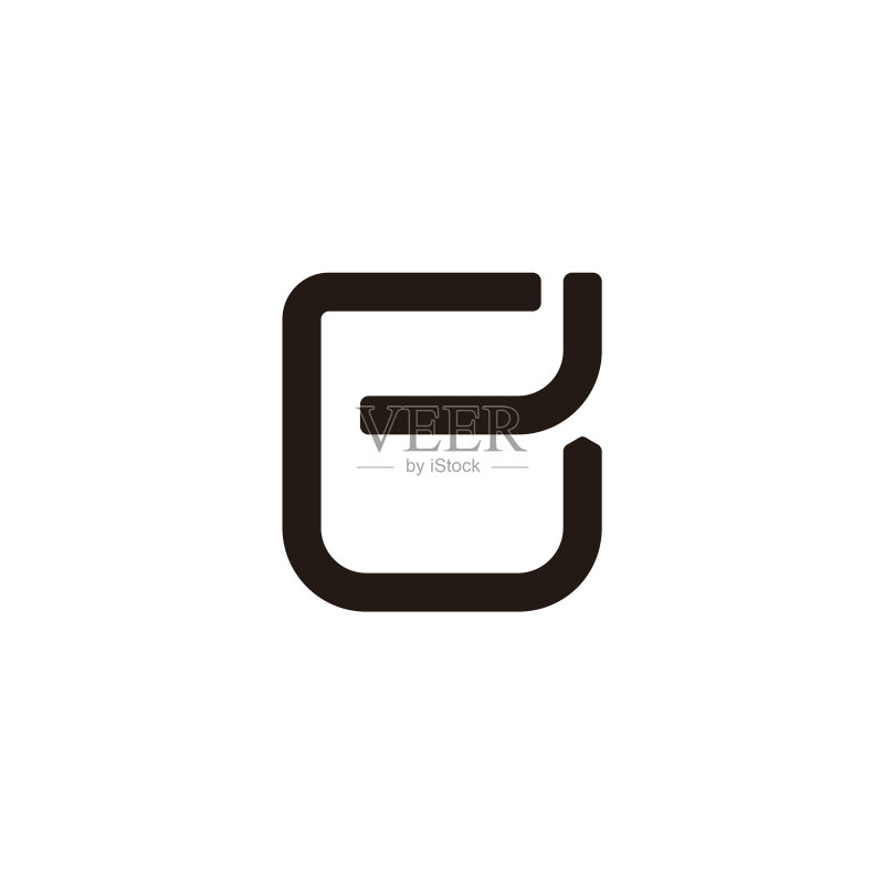 字母EL简约方形几何线条Logo图标素材