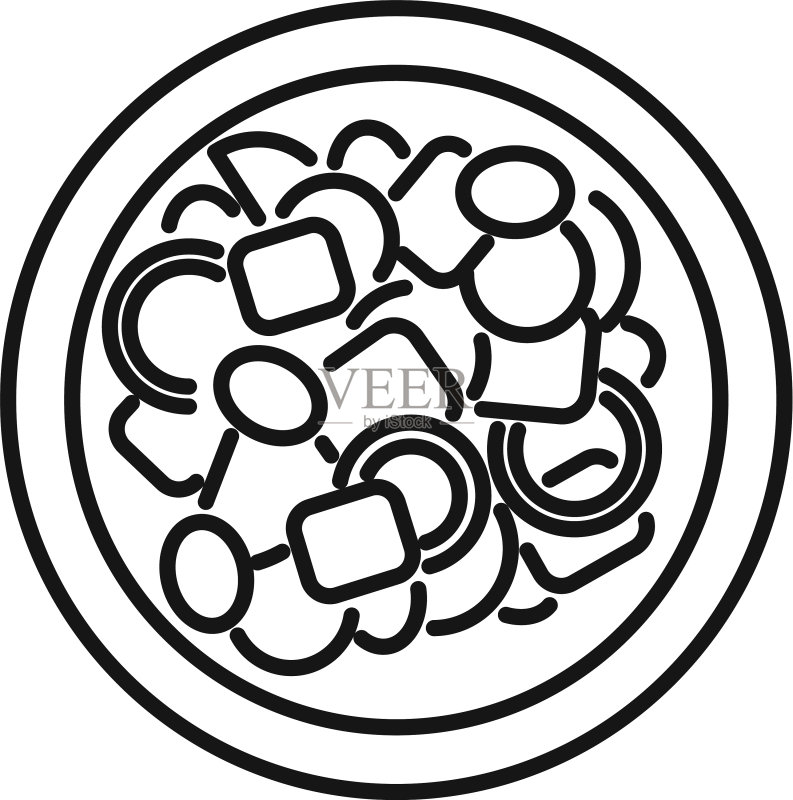 希腊沙拉图标轮廓样式图标素材