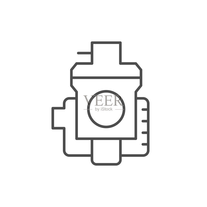 摩托车化油器线轮廓图标图标素材