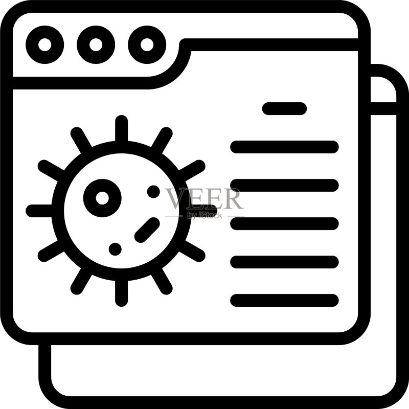 疫苗应用图标上的病毒数据图标素材