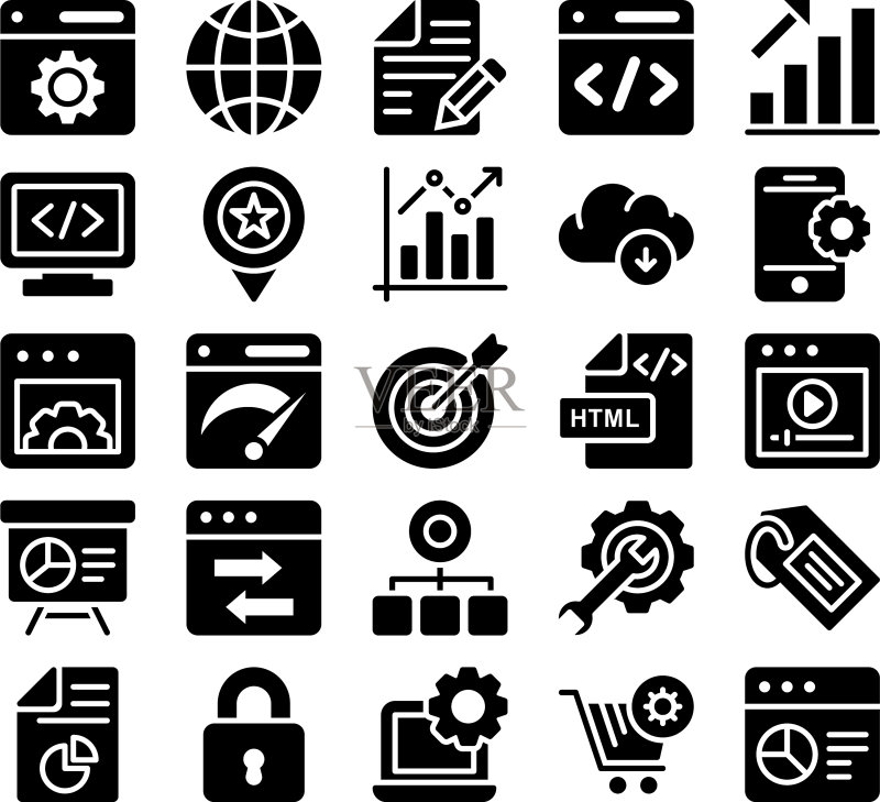 SEO 网站优化字形图标 1图标素材
