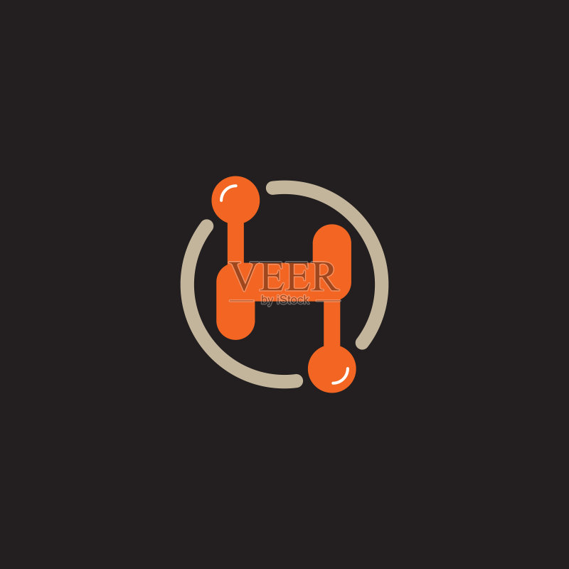 字母H - 首字母或logo,矢量设计元素或图标,字母组合或科技标志,原创字体图标素材