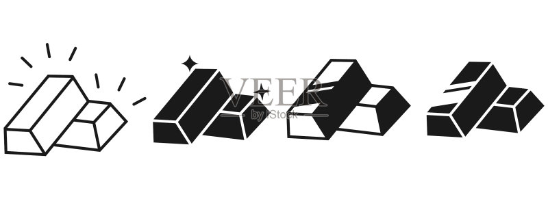 金条图标商业金融交易合集图标素材