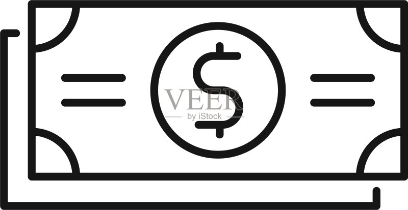 彩票现金图标轮廓彩票图标素材