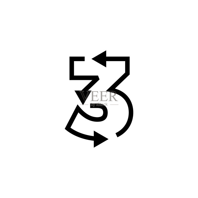 数字3回收标志图标图标素材